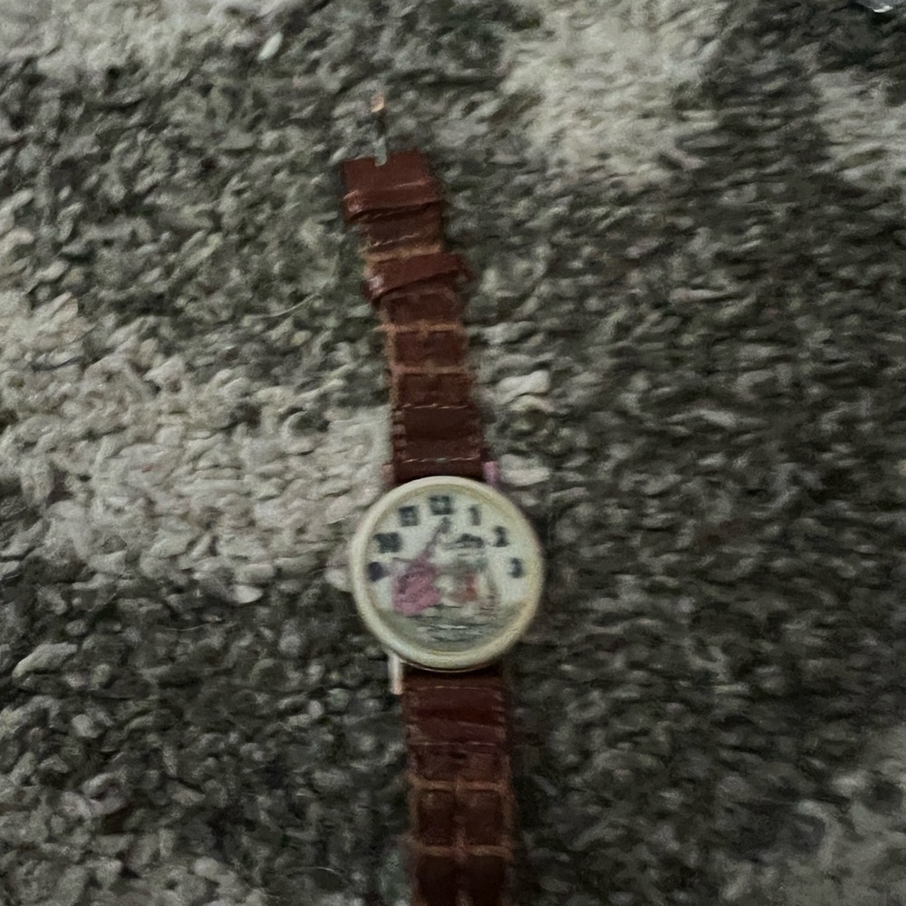 Flintstones Brown Leather Strap Watch